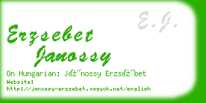 erzsebet janossy business card